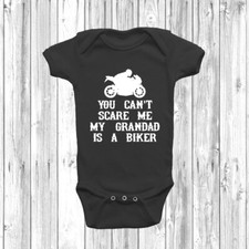 My Grandad Is A Biker Baby Grow Bodysuit Funny Gift Humour, Motorcyclist Gift,
