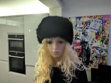 Men's winter fur mink plus sheepskin hat ushanka Soviet Vintage Black Cap USSR 