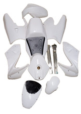 FMM08 MINI MOTO COMPLETE FAIRING KIT PLASTICS CREAM/WHITE