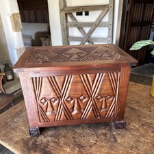 African wooden chest - african,