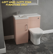 900mm L shape Bathroom Furniture Pastille Range Left-Right-Toilet Option-Handles
