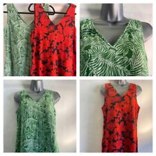 NEXT Linen Patterned Dress - Red Flower or Green Leaf - Sizes 8-14 LAST FEW