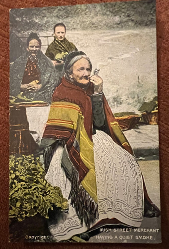 Antique postcard old woman