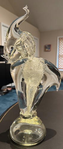 Clear glass elephant sculpture - clear,