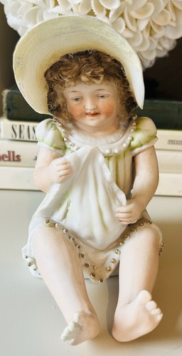 Antique bisque piano baby girl - piano,