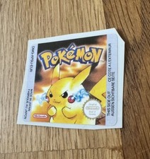 Pokemon Yellow Replacement Label For Gameboy cartridge