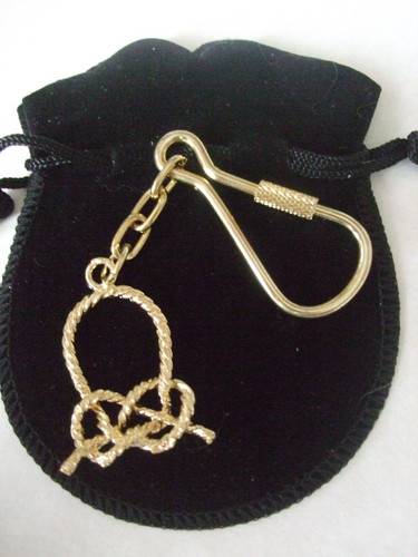 Nautical brass keyring - brass, a
