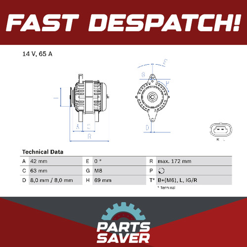 Alternator fits daewoo matiz - daewoo,