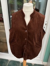Buykud Waistcoat Gilet Womens Large Brown Corduroy Workwear vgc