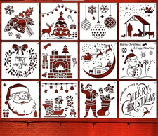 Layering Christmas Stencils Reusable Washable Crafting Window Home Decorating