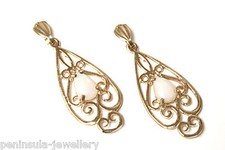9ct Gold Opal Drop Earrings