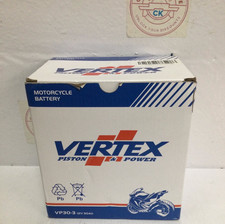 Vertex VP30-3 Sealed AGM Motorcycle/Powersport Battery, 12V, 30Ah, Replaces