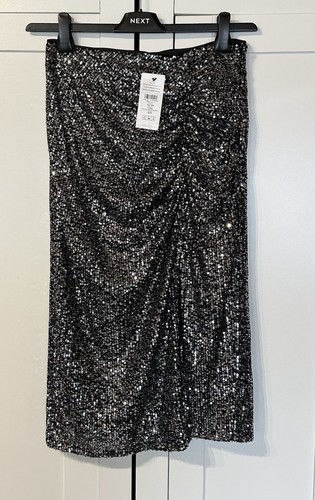 Sequin skirt black silver size - black,