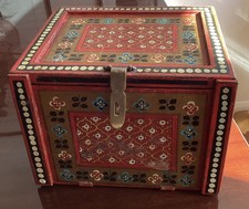Vintage Indian Wooden Box Hand