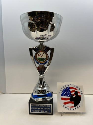 Golf trophy silver - metal, cup