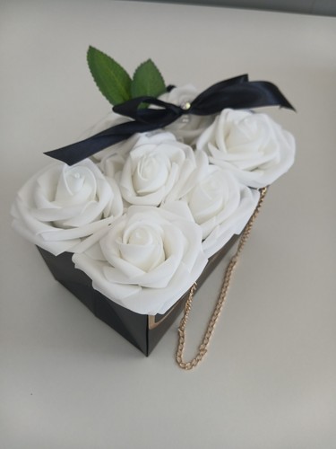 Black foam rose flower box - foam,