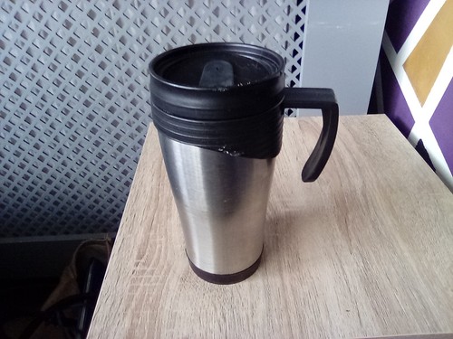 Stainless steel travel mug - stainless,