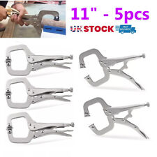 Vise Grip Type Locking Plier Set 11" Panel Beating Welding C Clamp Vice C-Clamps