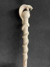 Hand craved snake handle