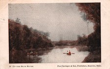 The Blue River Boating Nature Paul Springer & Son Antique Postcard 1907
