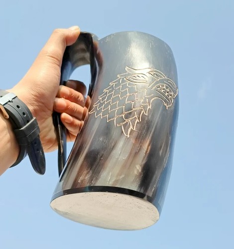 Hand carved viking tankard - hand-carved,