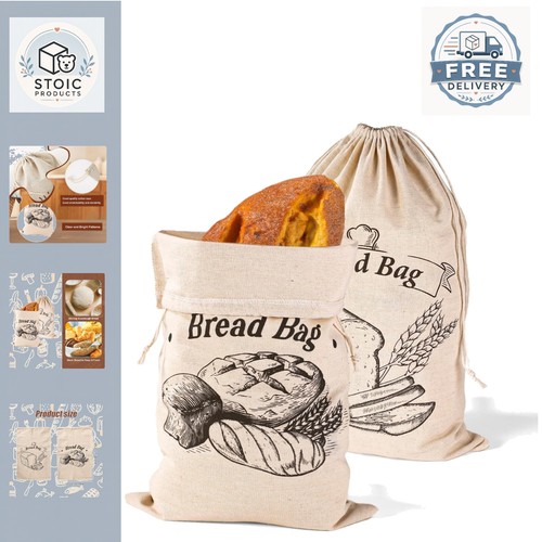 Large khaki bread bags - large,