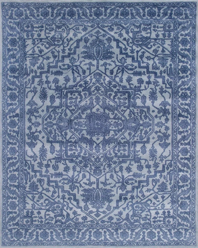 Hand tufted floral light blue - light,
