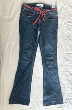 Lowrise Dark Wash Red Tie