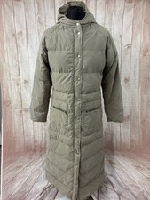 Jigsaw Womens Down Long Quilted Padded Coat Warm Winter Full Length Khaki 12