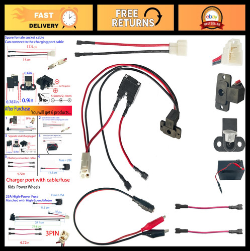 12v 24v round charger port - "6v,