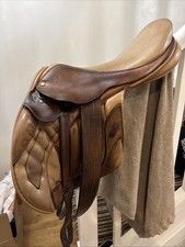 17.5 Black Country Light Brown Leather Vinici Monoflap Jump Saddle Wide Width