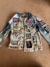 Original 1970s-1980s Levi Bleached Skinhead Jacket With Badges And Patches