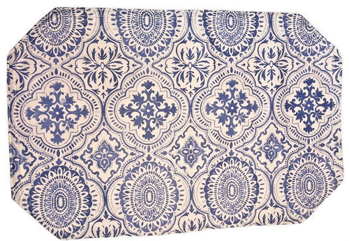 Blue tile vinyl - tile,