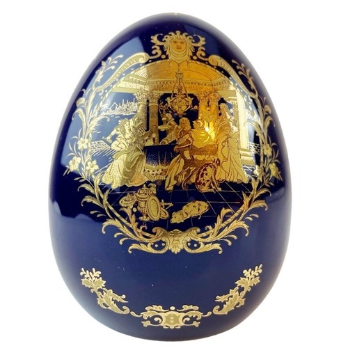 Ornate limoges egg figurine - egg,