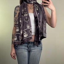 Y2K vintage skull scarf sheer