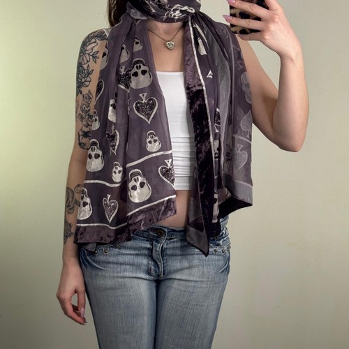 Y2k vintage skull - skull, scarf