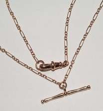 Vintage 9ct Rose Gold T-Bar Chain Necklace