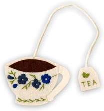 Embroidered Teacup Bookmark