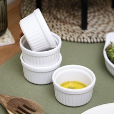 Set Of 4 White Ramekins Small