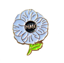 White Peace Poppy Badge