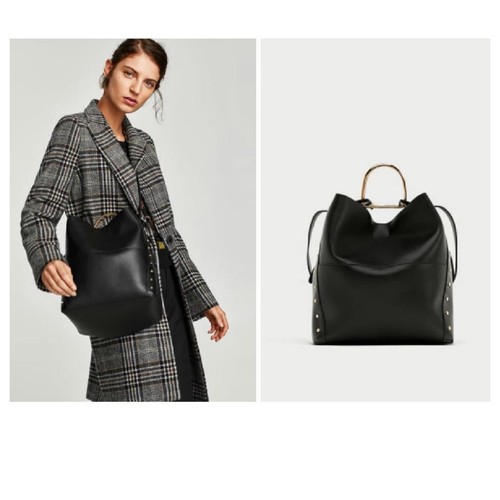 Zara studded bucket - zara, bag