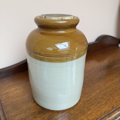 Vintage heavy stoneware salt - heavy,