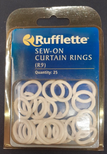 Rufflette sew curtain rings - sew-on,