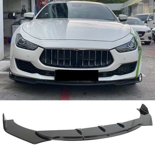 Gloss black front bumper - black,