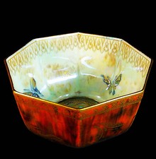 RARE, EARLY & LARGE WEDGWOOD LUSTRE DISH by DAISY MAKEIG-JONES - BUTTERFLIES