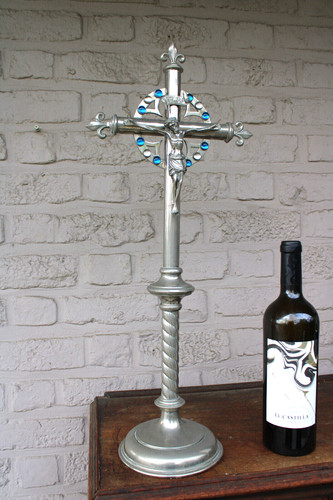Antique altar brass crucifix