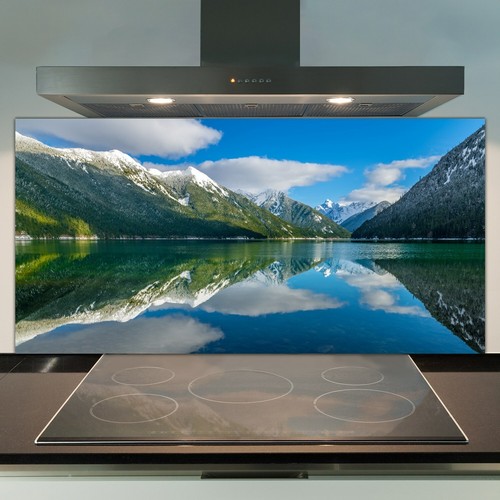 Glass kitchen splashback tile - glass,