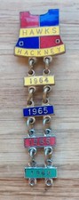 Nice Vintage Hackney Hawks Speedway Enamel Pin Badge With 4 X 1960s Year Bars