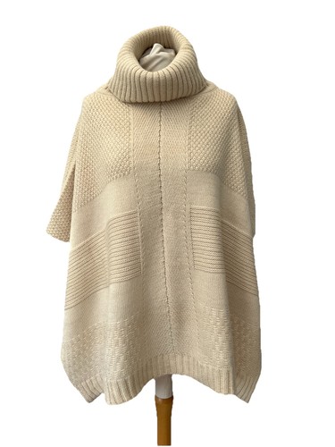 Cream roll neck poncho one - m&s,