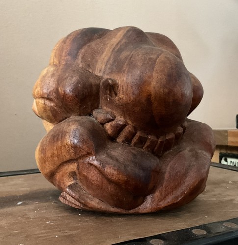 Vintage hand carved wood - carved,